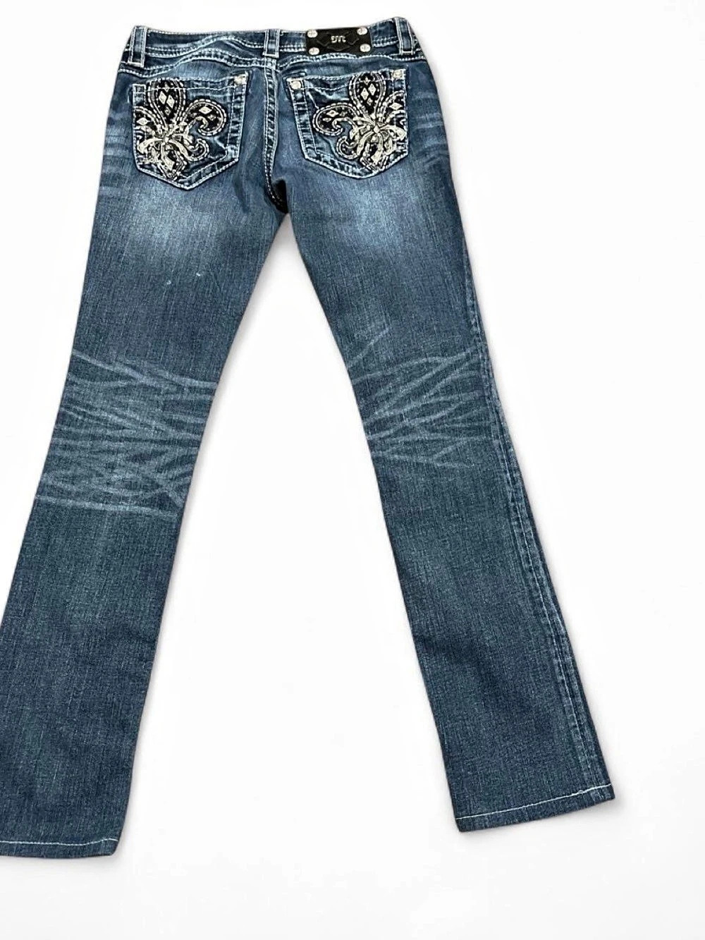 Miss Me Signature Rise Straight Embellished Jeans Waist 26